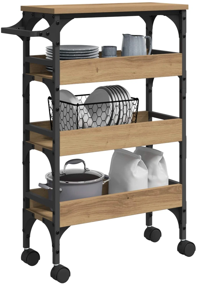 Virtuvės vežimėlis Amatininkų ąžuolas 53 x 20 x 76 cm