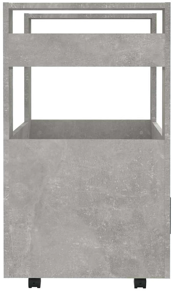 Virtuvės vežimėlis, betono pilkas, 60x45x80cm, apdirbta mediena