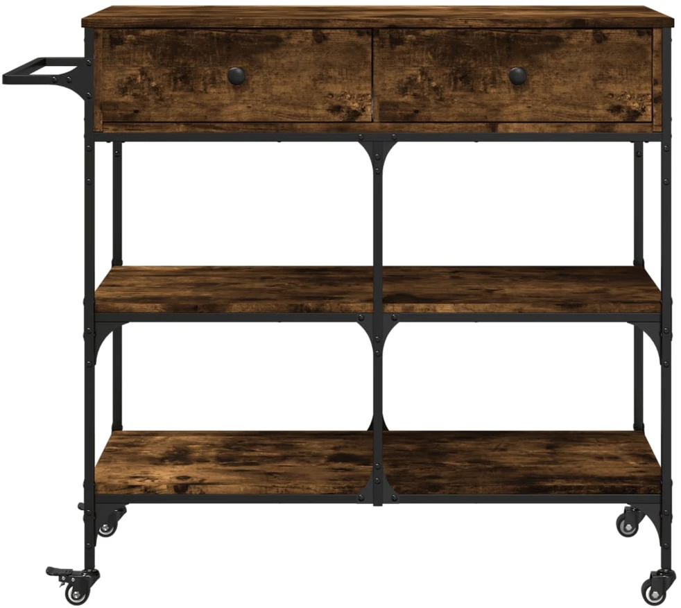 Virtuvės vežimėlis, dūminio ąžuolo, 105x42x95cm, mediena