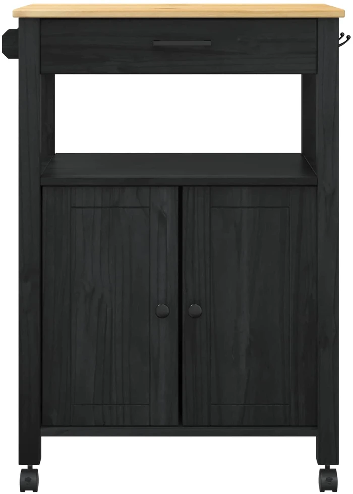Virtuvės vežimėlis MONZA Juoda 60 x 40 x 88,5 cm