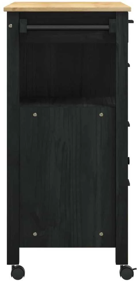 Virtuvės vežimėlis MONZA Juodas 84 x 40 x 88,5 cm