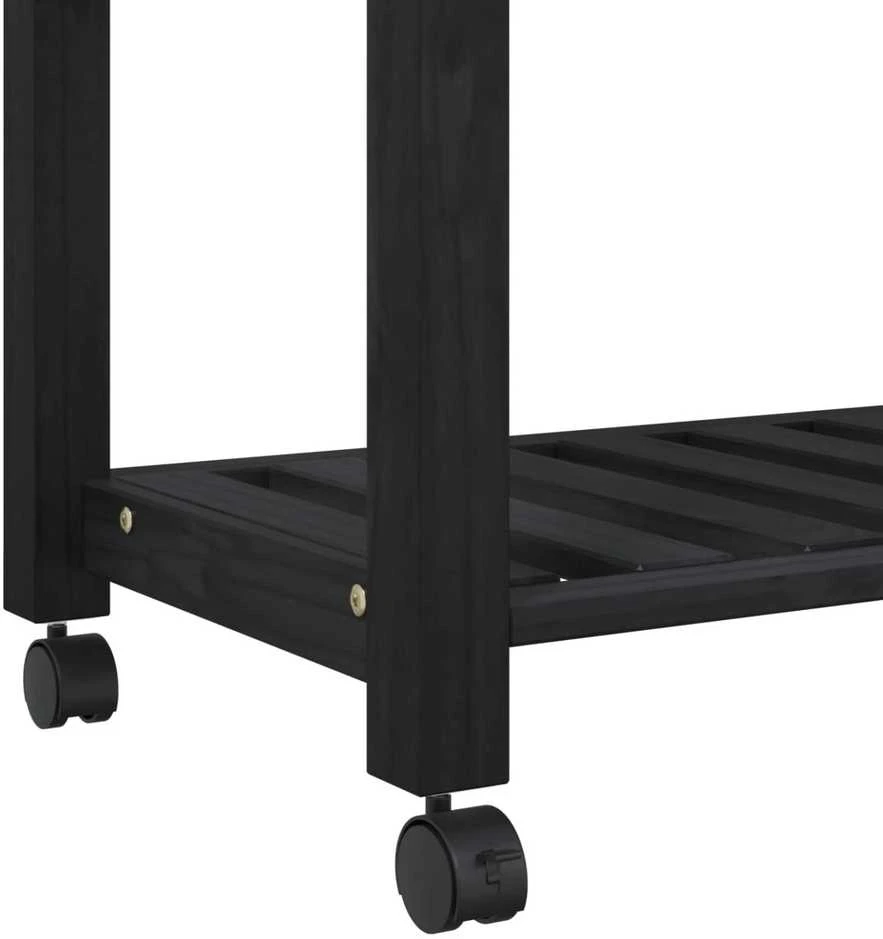 Virtuvės vežimėlis MONZA Juodas 84 x 40 x 88,5 cm