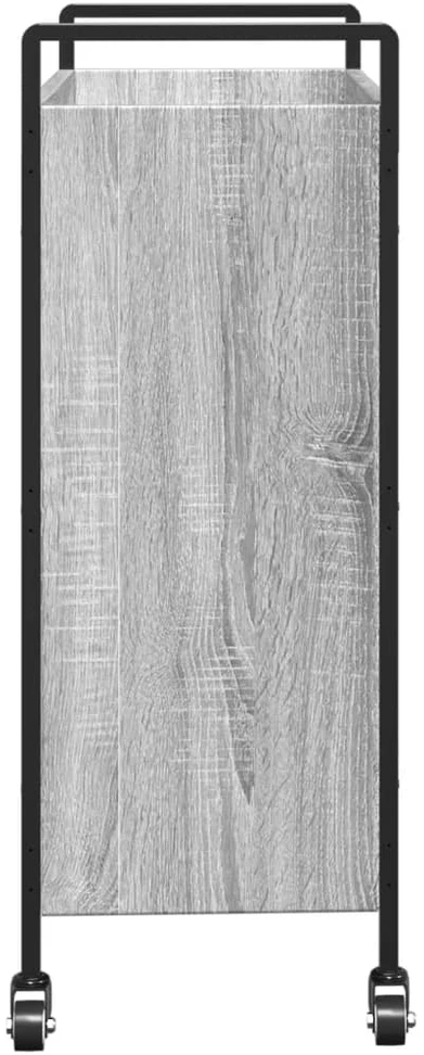 Virtuvės vežimėlis, pilkas ąžuolo, 70x30x82cm, apdirbta mediena