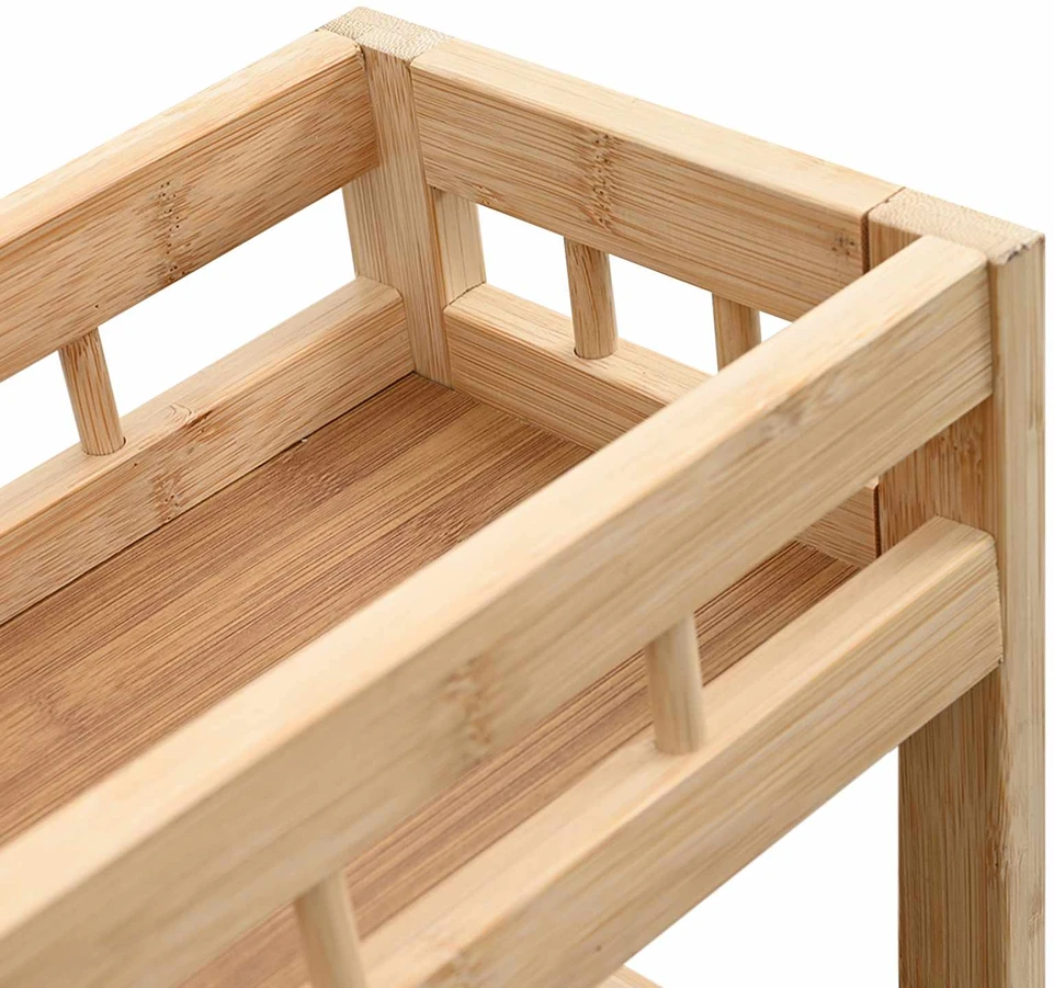Virtuvės vežimėlis su ratais Natūrali 60 x 18 x 97 cm Bambukas