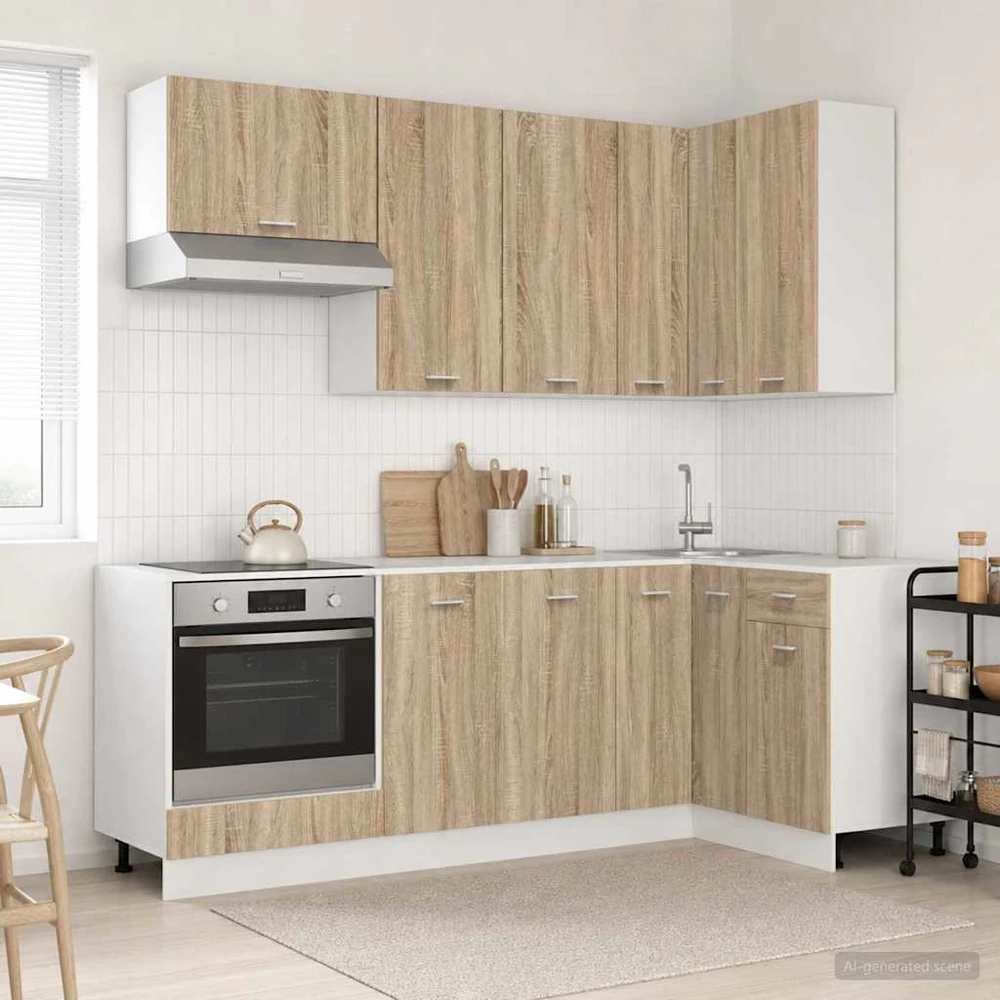 Virtuvės vienetas LYON 8 vnt. Sonoma ąžuolas Apdirbta mediena