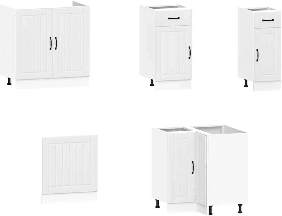 Virtuvinių spintelių komplektas, 11 dalių, Kalmar, balta