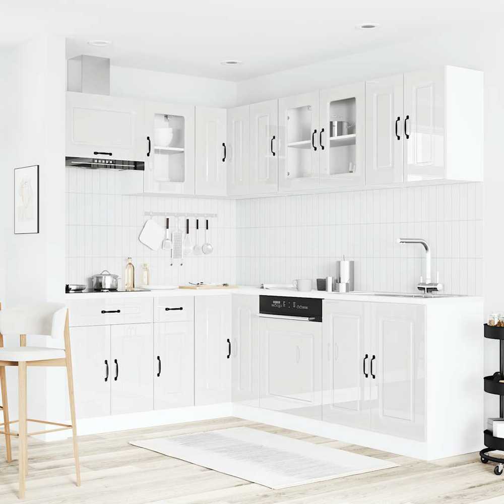 Virtuvinių spintelių komplektas, 11 dalių, Kalmar, balta
