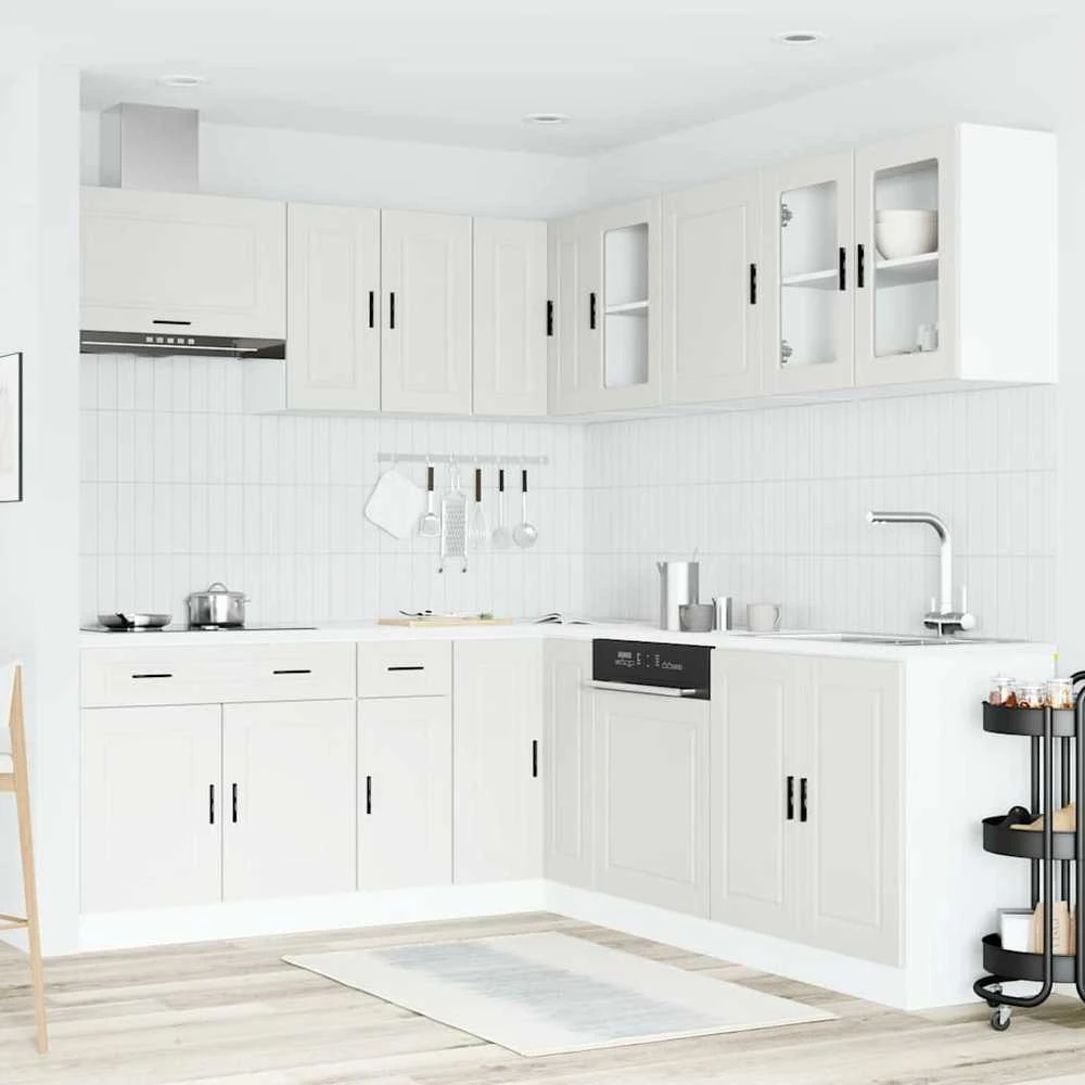 Virtuvinių spintelių komplektas, 11 dalių, Porto, balta