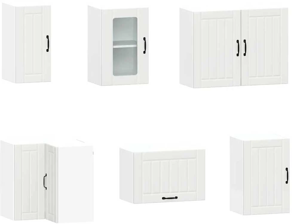Virtuvinių spintelių komplektas, 11 dalių, Kalmar, balta