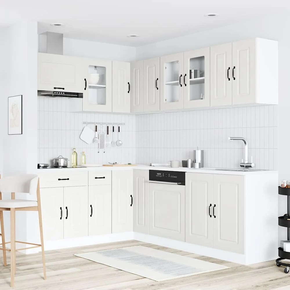 Virtuvinių spintelių komplektas, 11 dalių, Kalmar, balta