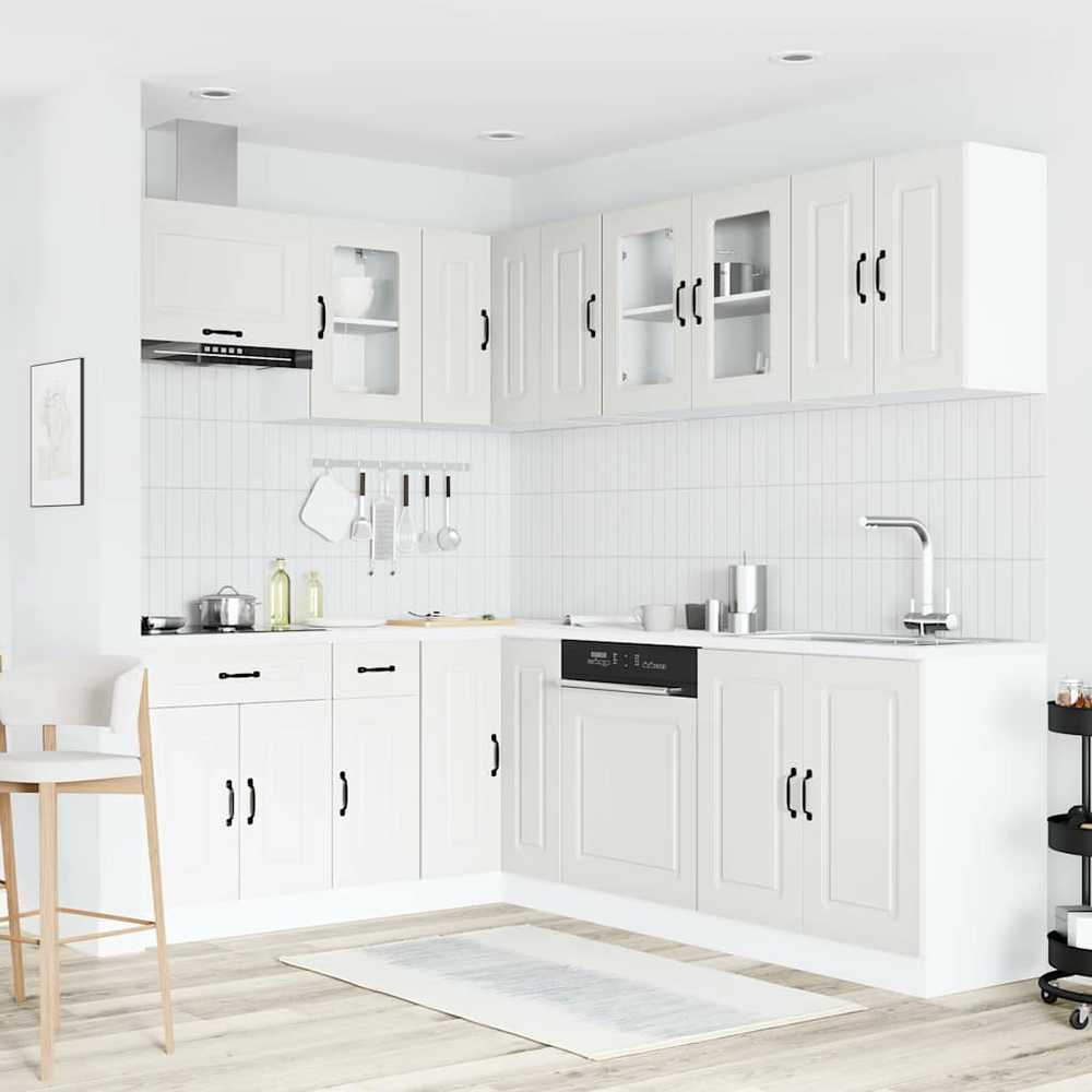 Virtuvinių spintelių komplektas, 11 dalių, Kalmar, balta