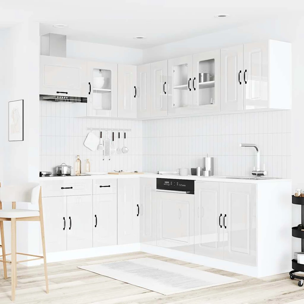 Virtuvinių spintelių komplektas, 11 dalių, Kalmar, balta