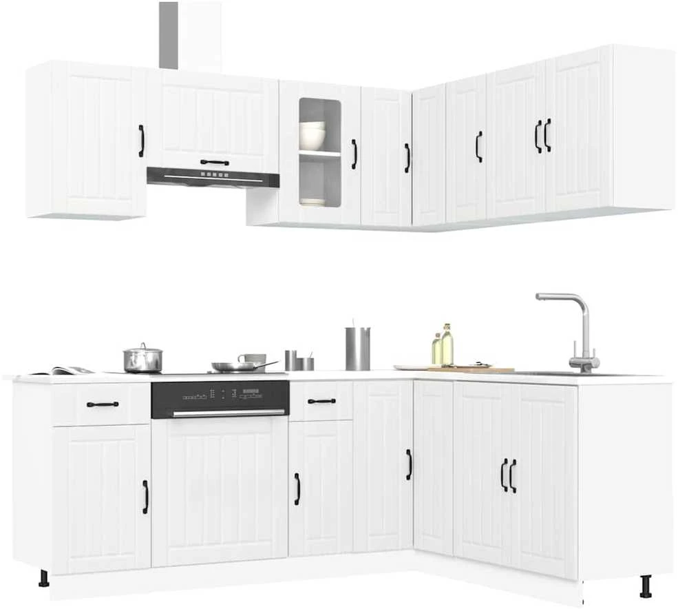Virtuvinių spintelių komplektas, 11 dalių, Kalmar, balta