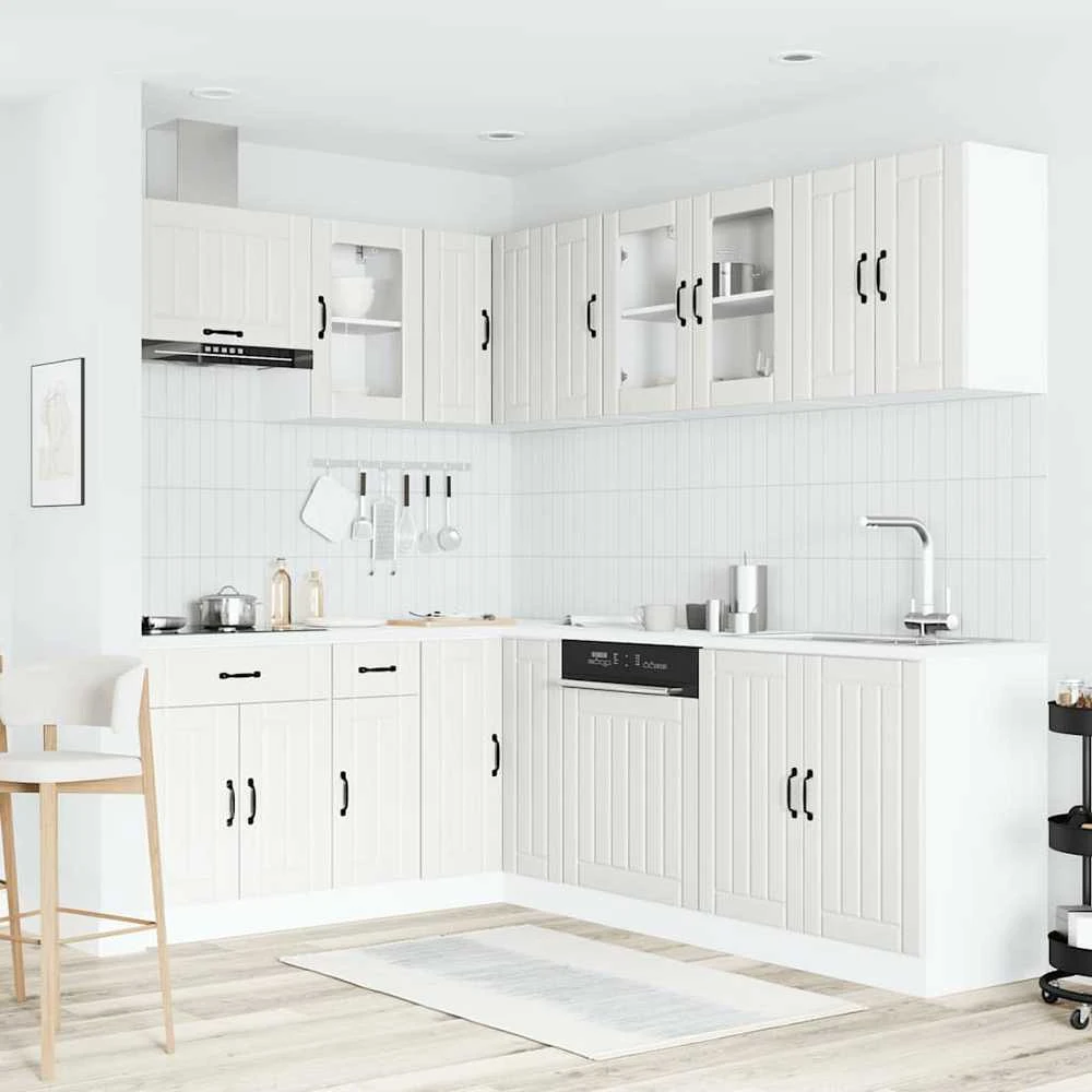 Virtuvinių spintelių komplektas, 11 dalių, Lucca, balta