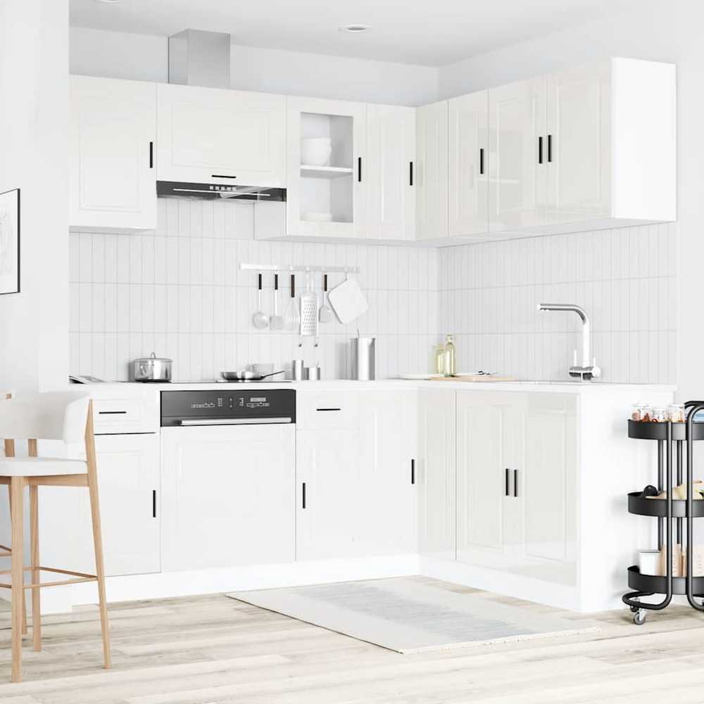 Virtuvinių spintelių komplektas, 11 dalių, Porto, balta