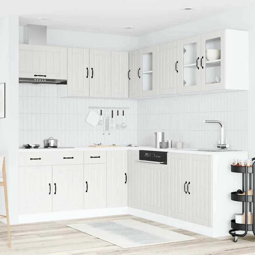 Virtuvinių spintelių komplektas, 11 dalių, Lucca, balta