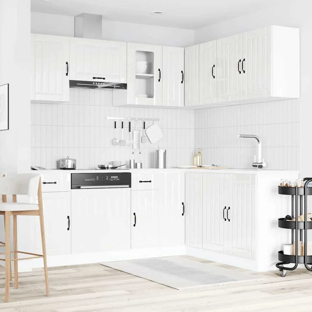 Virtuvinių spintelių komplektas, 11 dalių, Lucca, balta