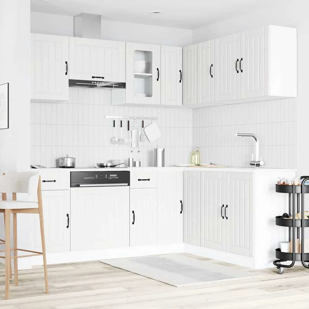 Virtuvinių spintelių komplektas, 11 dalių, Kalmar, balta