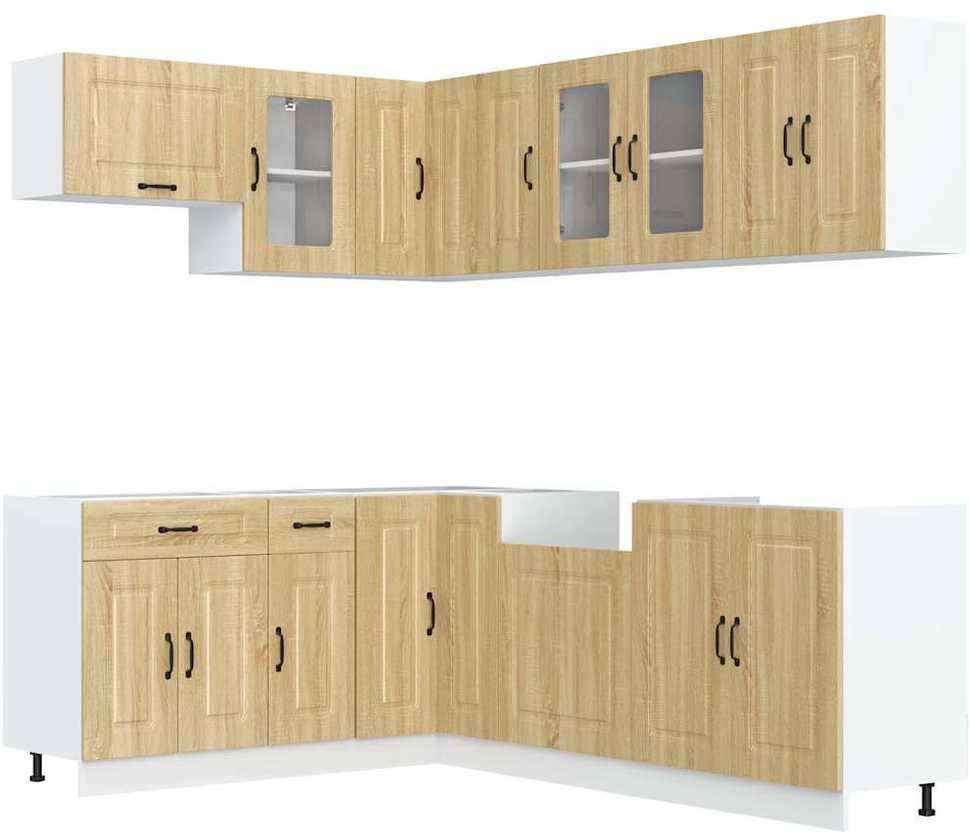 Virtuvinių spintelių komplektas, 11 dalių, Kalmar, ąžuolo