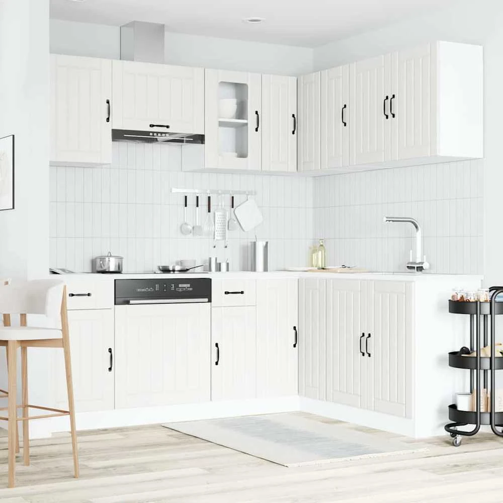 Virtuvinių spintelių komplektas, 11 dalių, Kalmar, balta