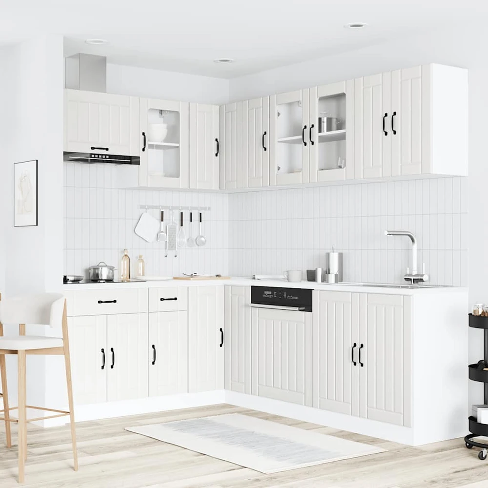 Virtuvinių spintelių komplektas, 11 dalių, Lucca, balta