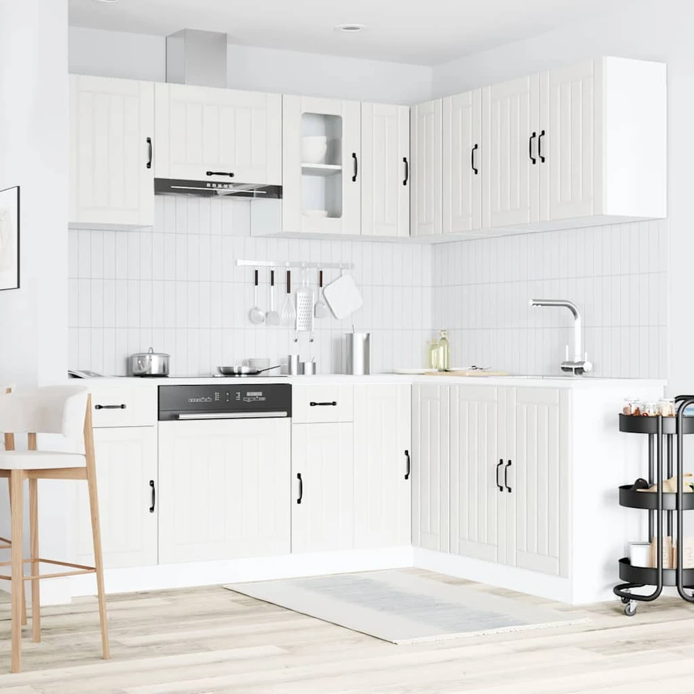 Virtuvinių spintelių komplektas, 11 dalių, Kalmar, balta