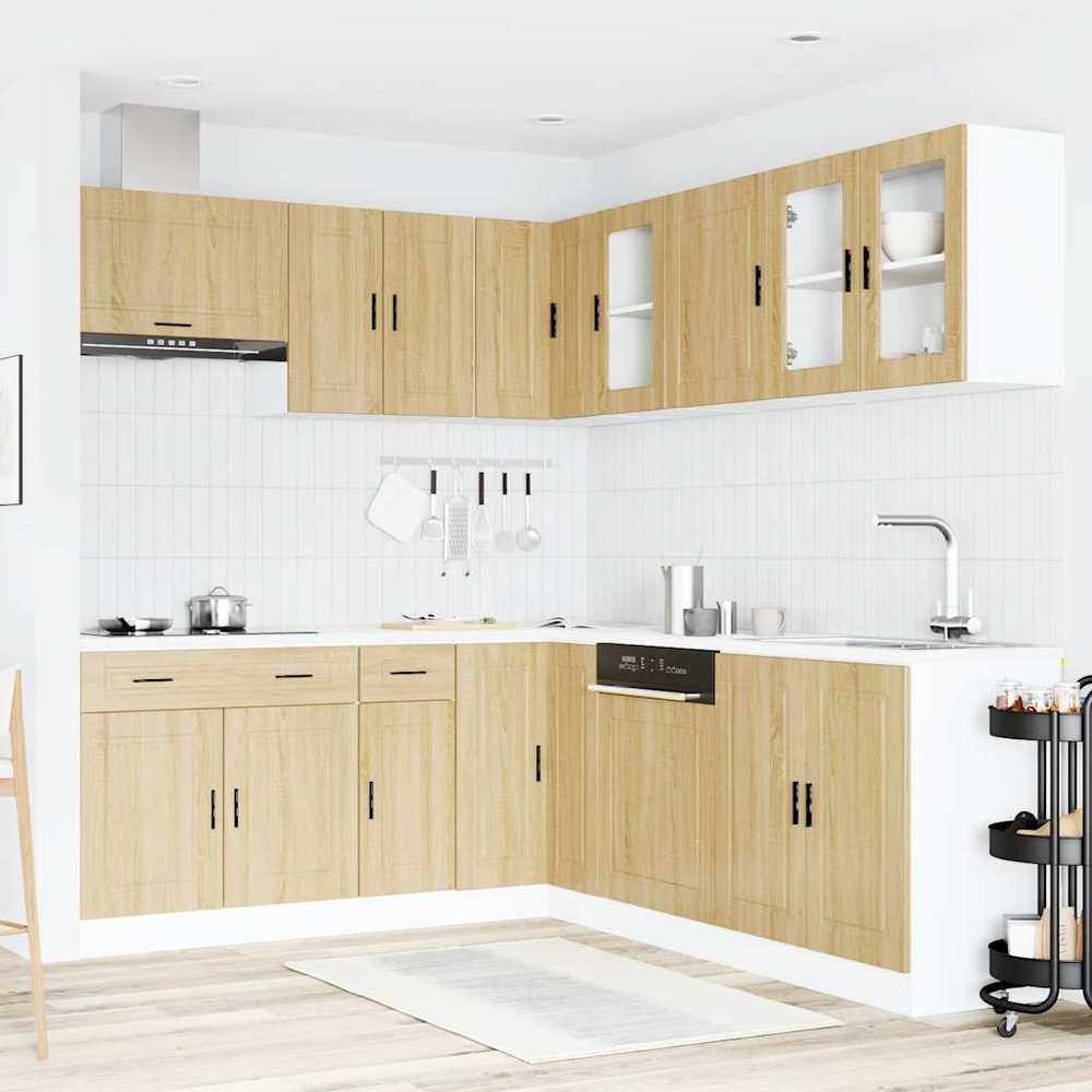 Virtuvinių spintelių komplektas, 11 dalių, Porto, ąžuolo