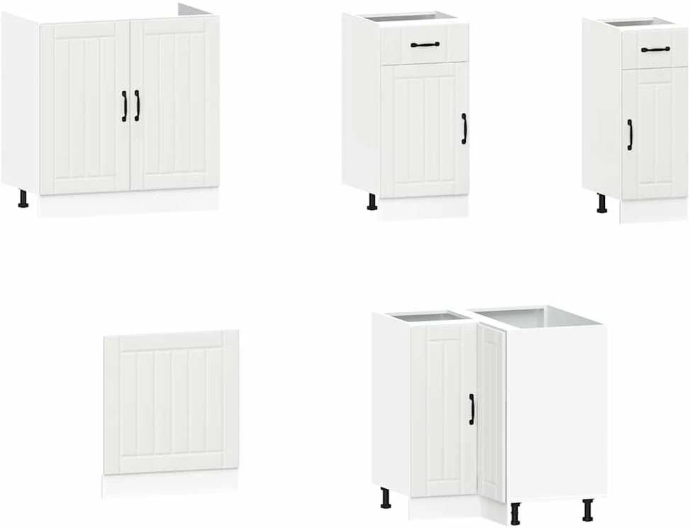 Virtuvinių spintelių komplektas, 11 dalių, Kalmar, balta