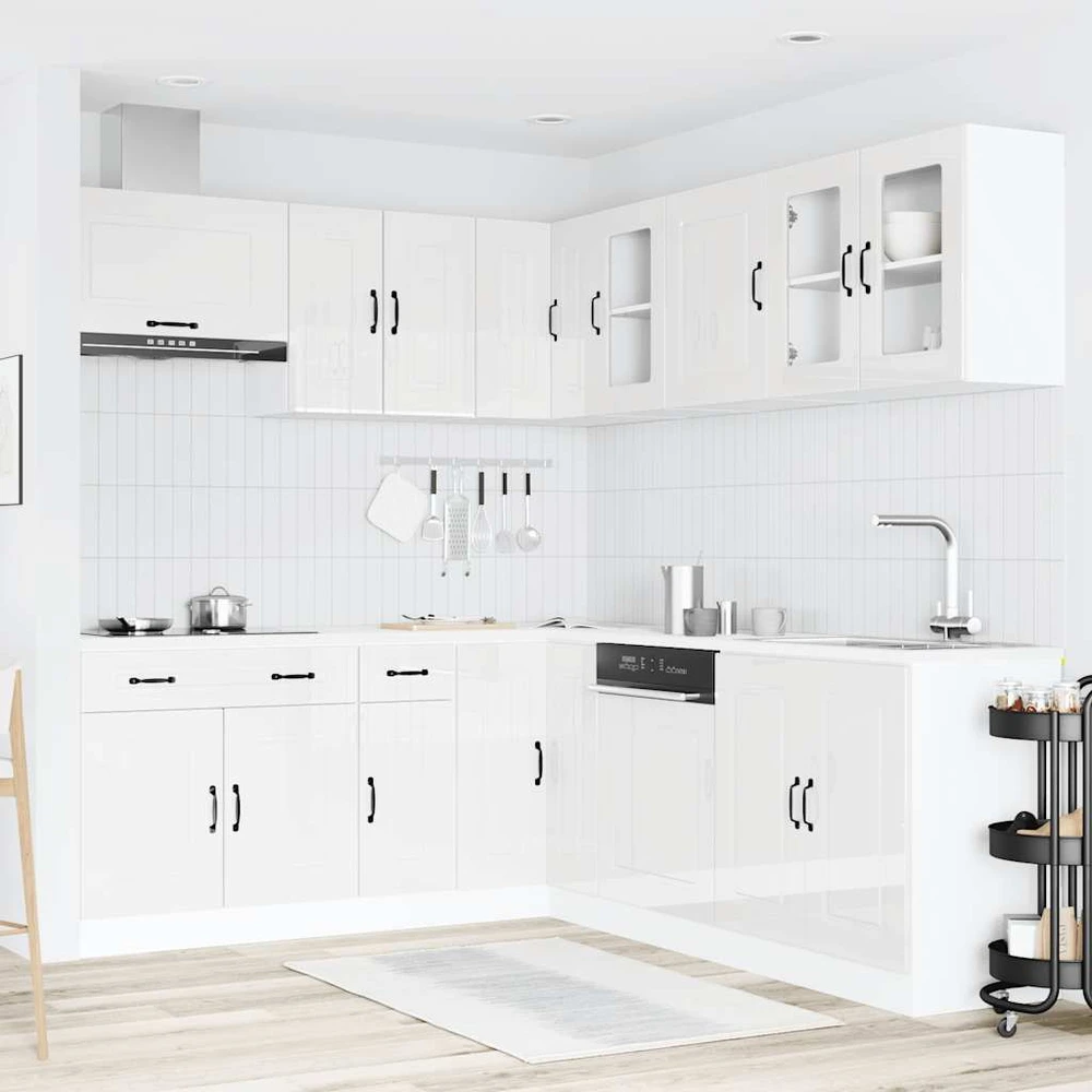 Virtuvinių spintelių komplektas, 11 dalių, Kalmar, balta