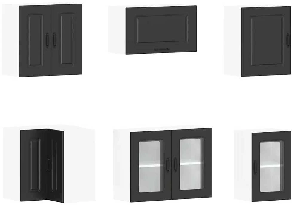 Virtuvinių spintelių komplektas, 11 dalių, Kalmar, juoda