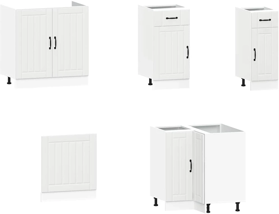 Virtuvinių spintelių komplektas, 11 dalių, Kalmar, balta