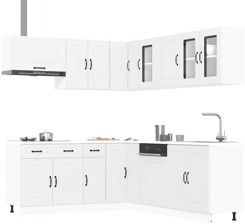 Virtuvinių spintelių komplektas, 11 dalių, Kalmar, balta