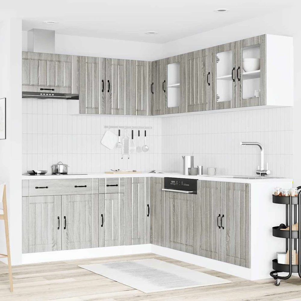Virtuvinių spintelių komplektas, 11 dalių, Lucca, pilka