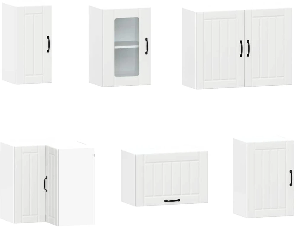 Virtuvinių spintelių komplektas, 11 dalių, Kalmar, balta