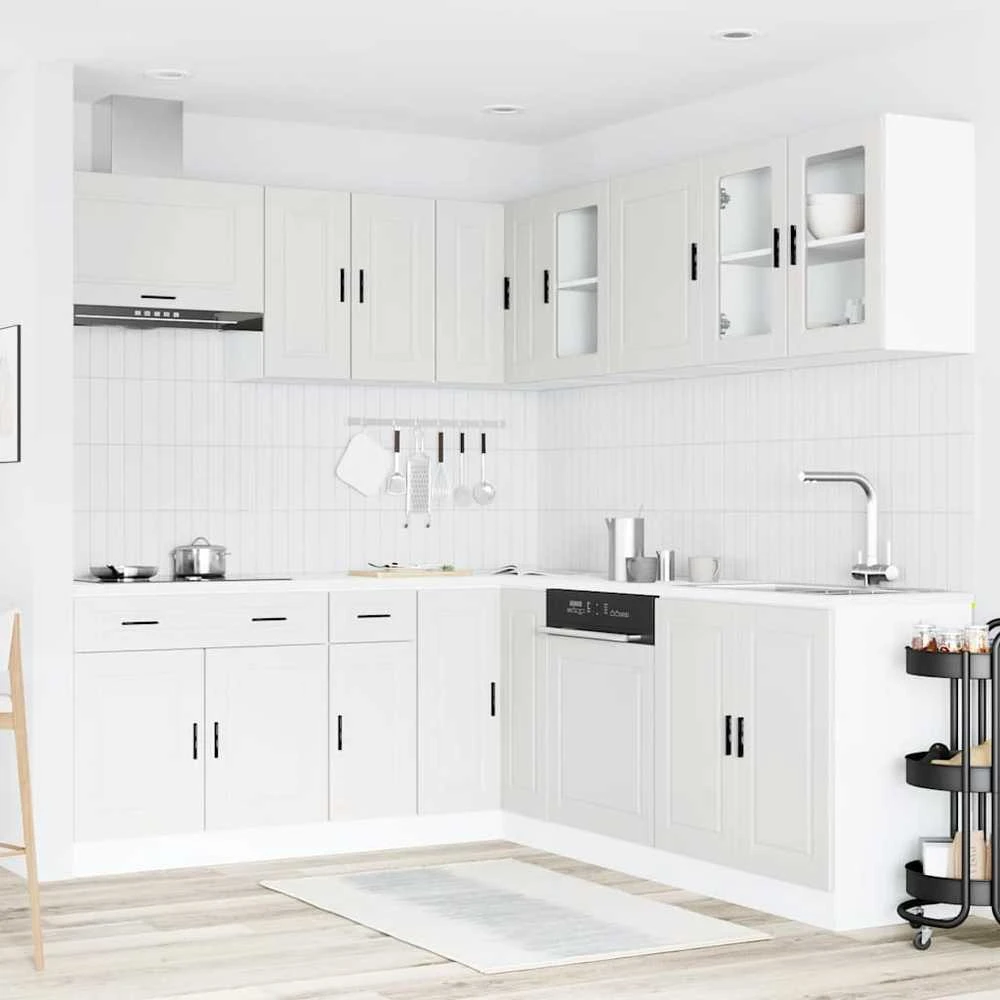 Virtuvinių spintelių komplektas, 11 dalių, Porto, balta