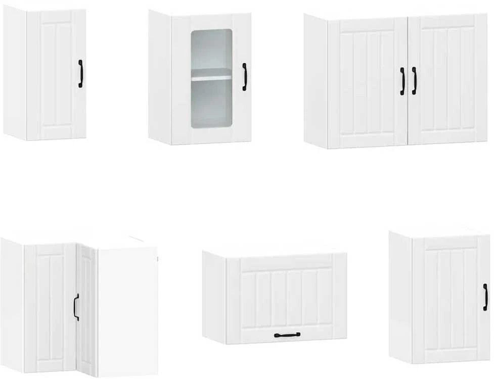 Virtuvinių spintelių komplektas, 11 dalių, Kalmar, balta