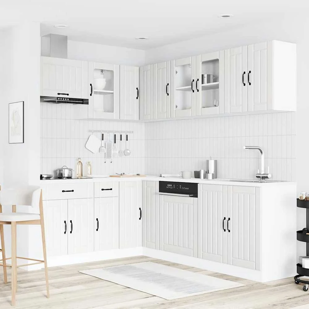 Virtuvinių spintelių komplektas, 11 dalių, Lucca, balta