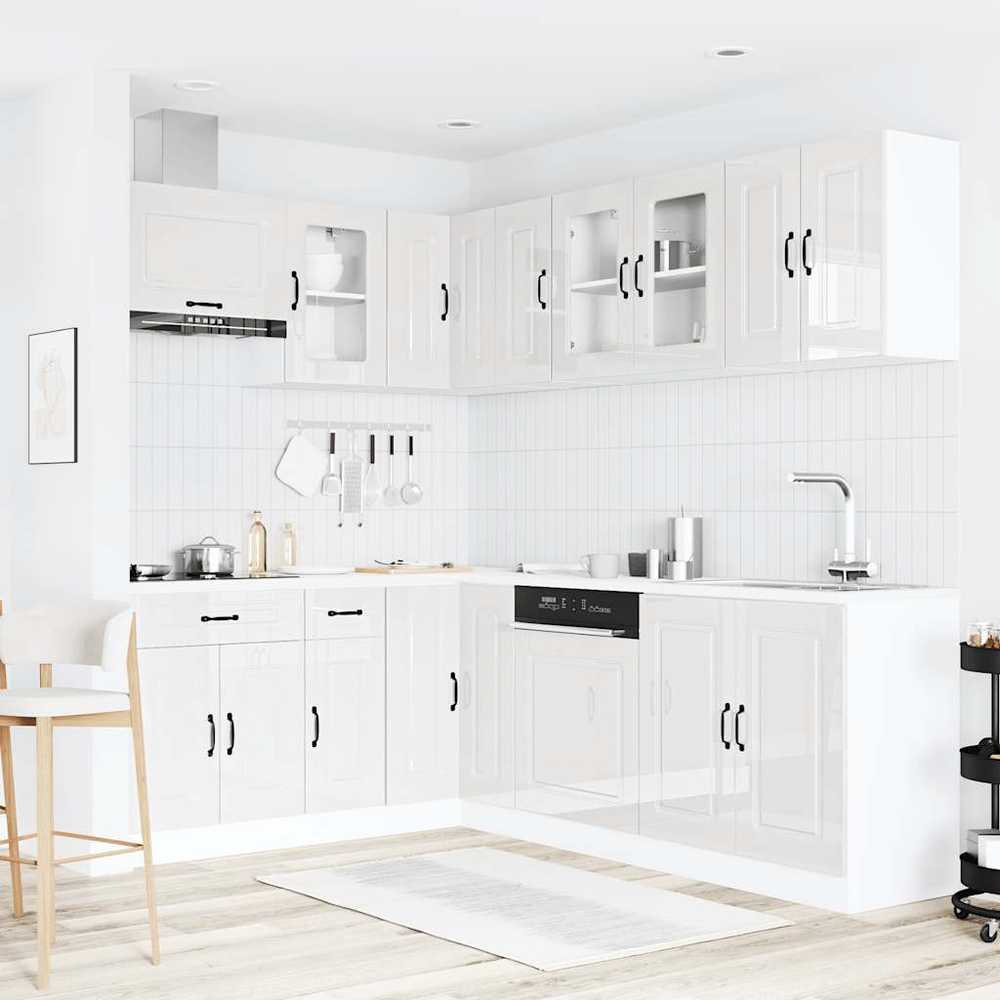 Virtuvinių spintelių komplektas, 11 dalių, Kalmar, balta