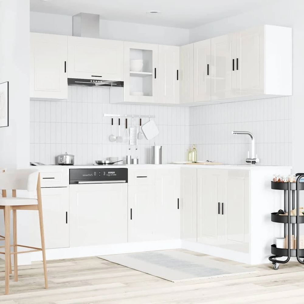 Virtuvinių spintelių komplektas, 11 dalių, Porto, balta