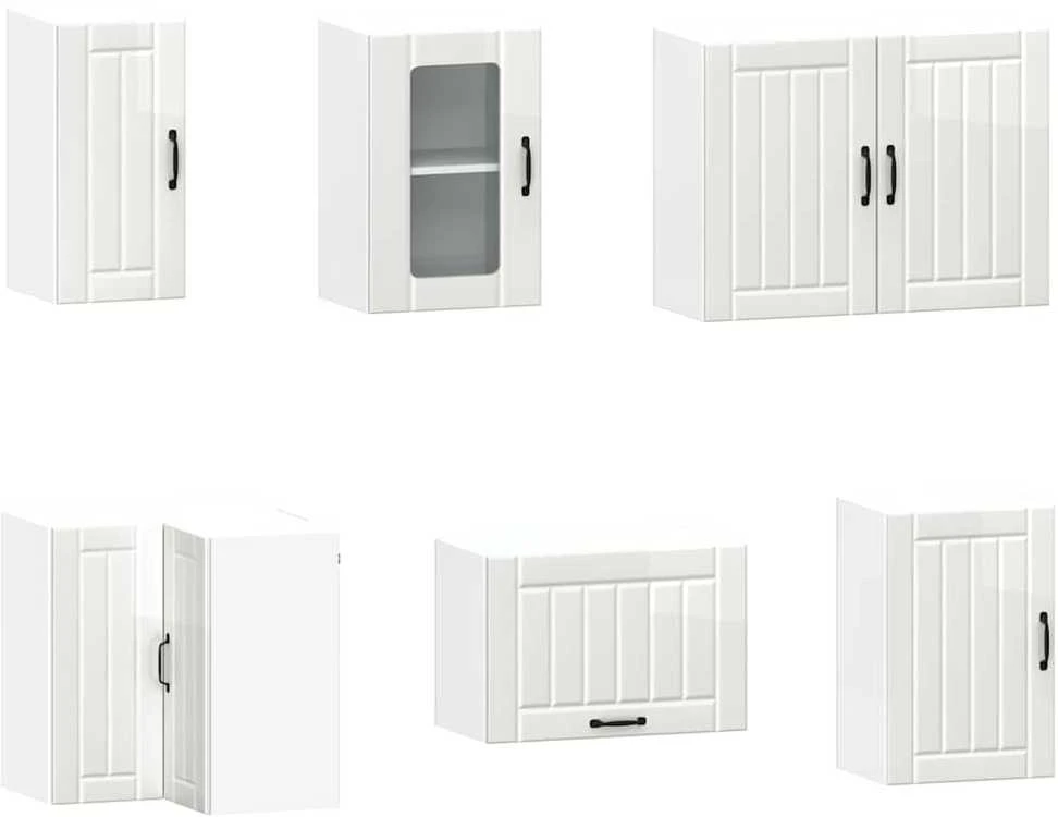Virtuvinių spintelių komplektas, 11 dalių, Kalmar, balta