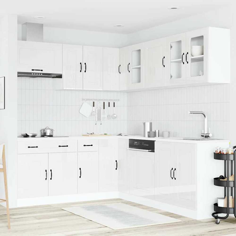 Virtuvinių spintelių komplektas, 11 dalių, Kalmar, balta