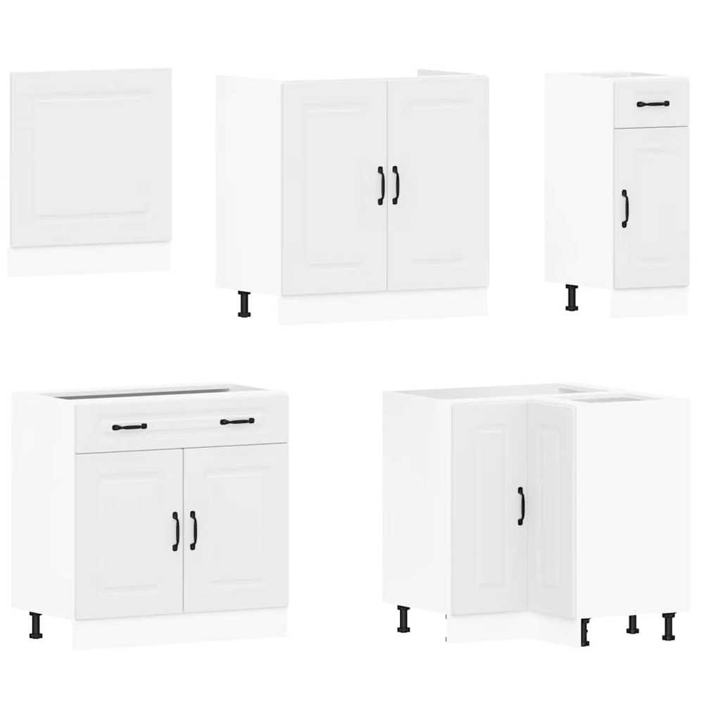 Virtuvinių spintelių komplektas, 11 dalių, Kalmar, balta