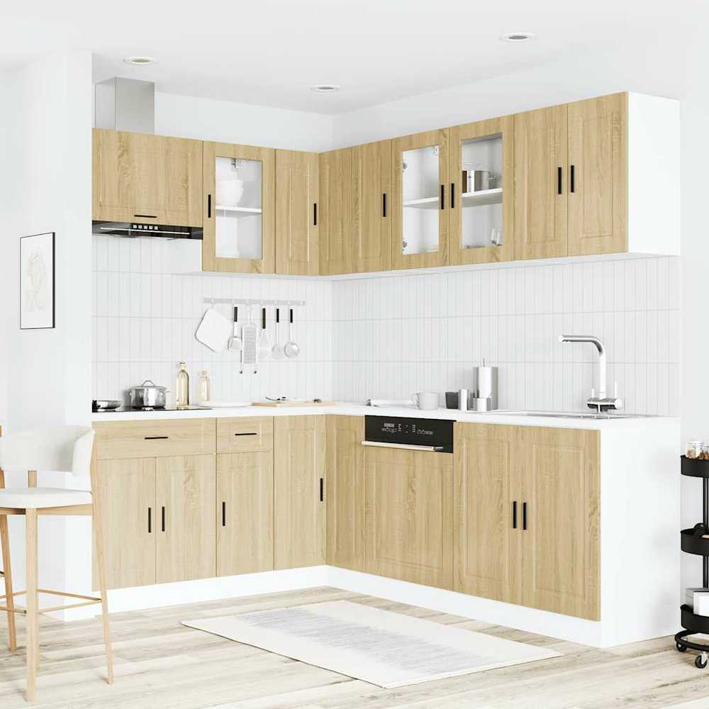 Virtuvinių spintelių komplektas, 11 dalių, Porto, ąžuolo