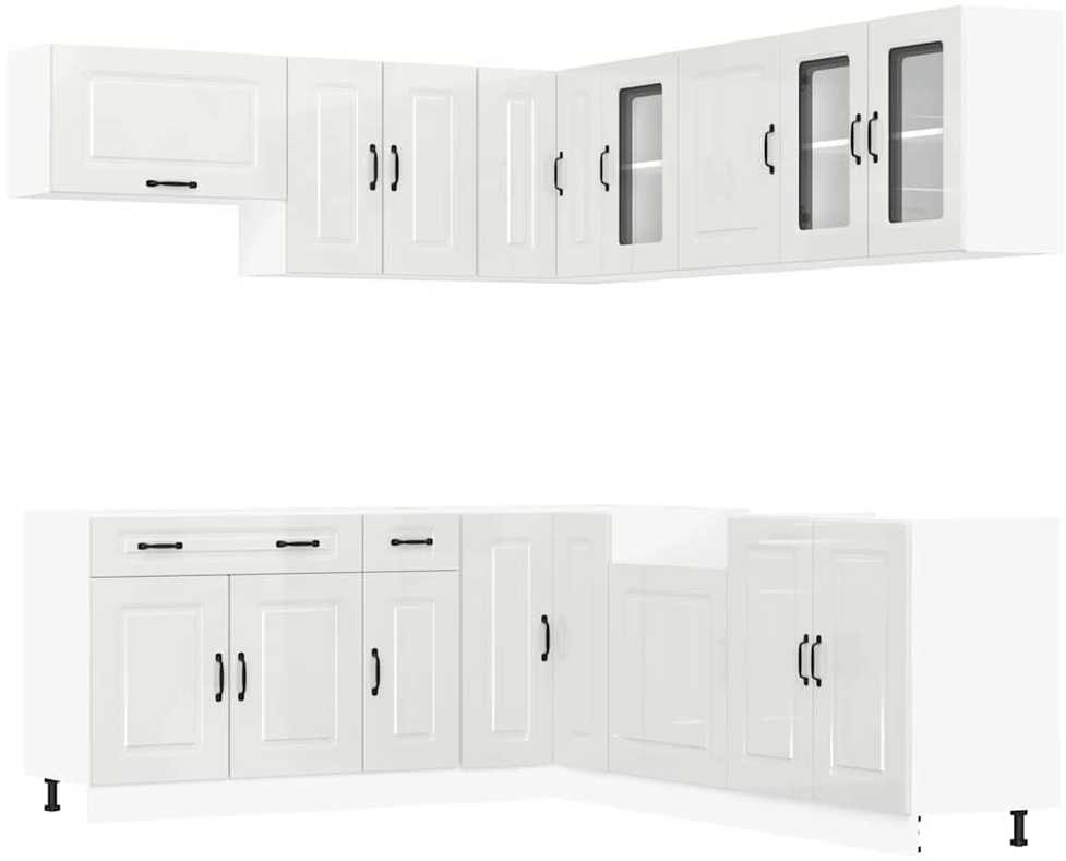 Virtuvinių spintelių komplektas, 11 dalių, Kalmar, balta