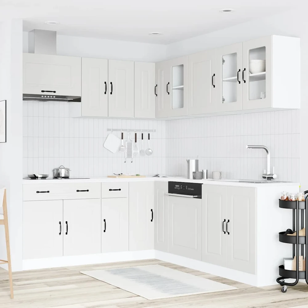 Virtuvinių spintelių komplektas, 11 dalių, Kalmar, balta