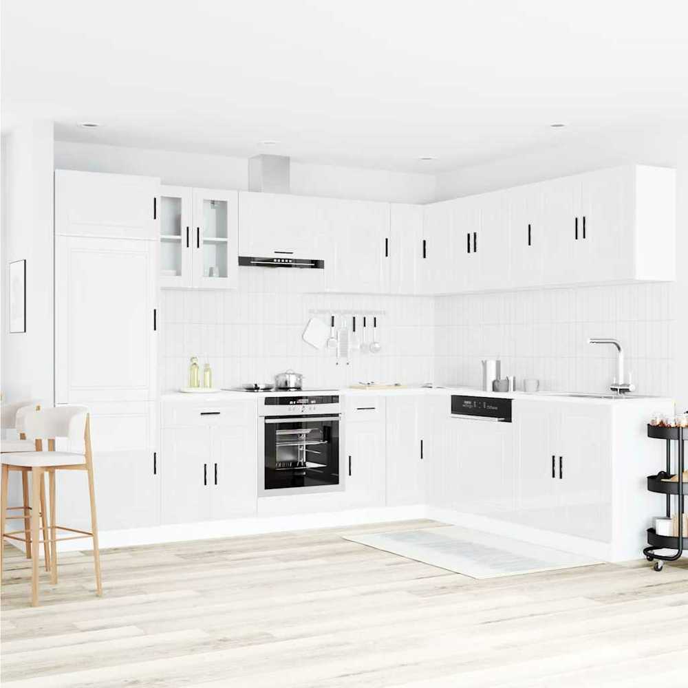 Virtuvinių spintelių komplektas, 14 dalių, Porto, balta