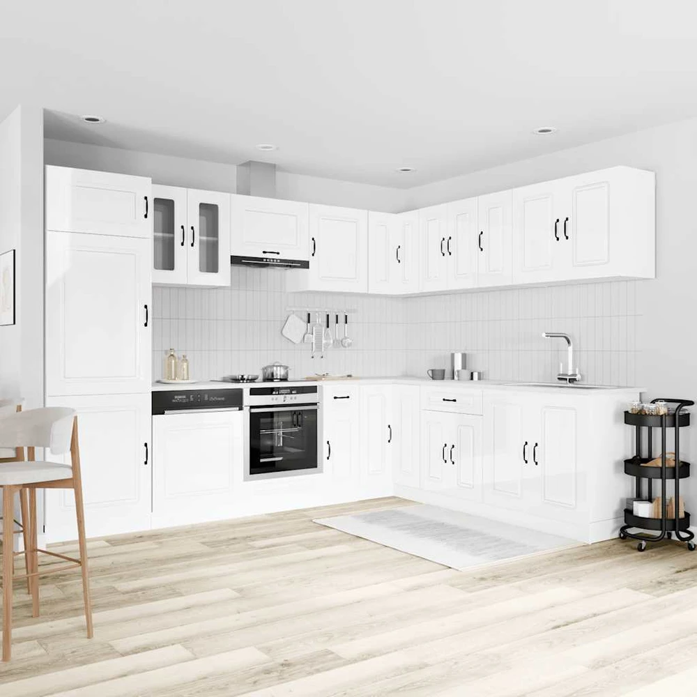 Virtuvinių spintelių komplektas, 14 dalių, Kalmar, balta
