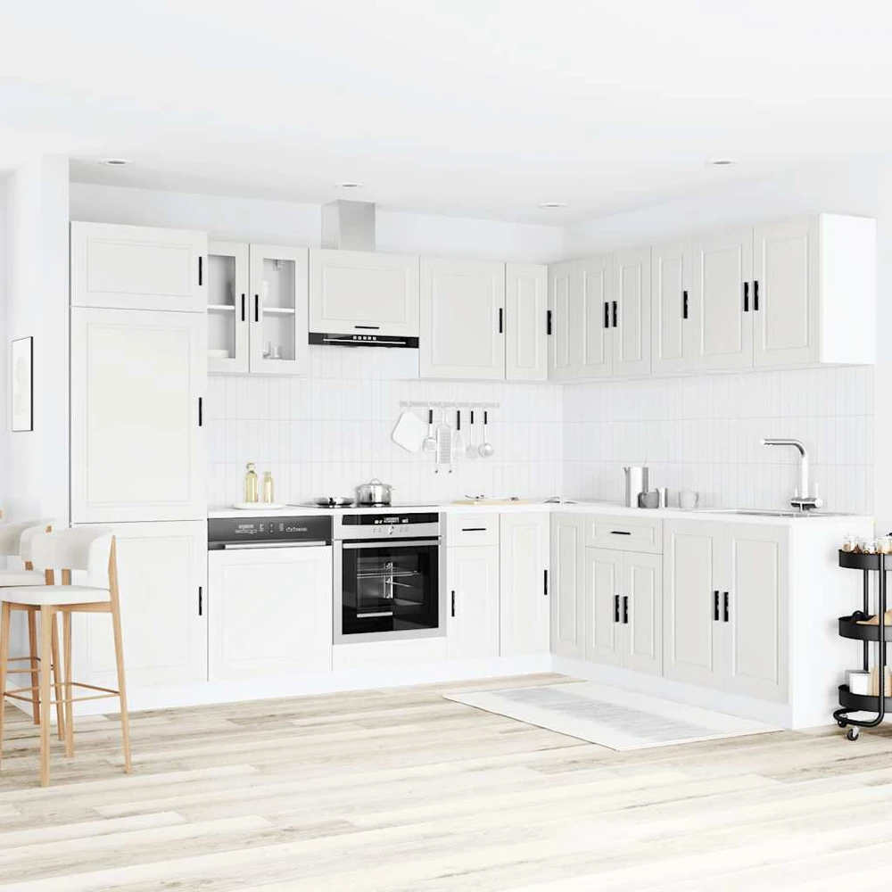 Virtuvinių spintelių komplektas, 14 dalių, Porto, balta