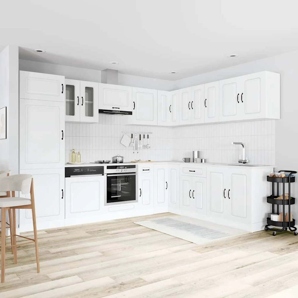 Virtuvinių spintelių komplektas, 14 dalių, Kalmar, balta