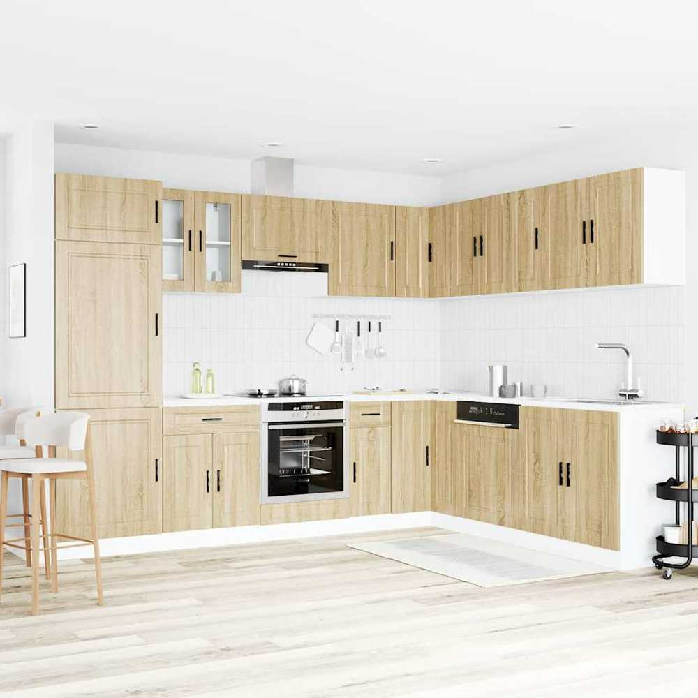 Virtuvinių spintelių komplektas, 14 dalių, Porto, ąžuolo